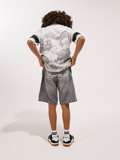 Dsiney Kidz - River Island Grey Washed Denim Jorts Shorts image 2