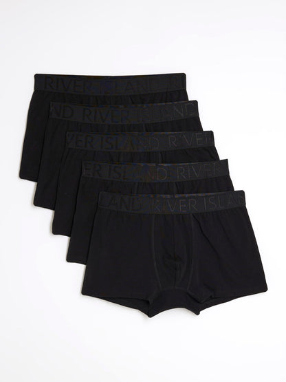 Dsiney Kidz - River Island Black Jacquard Waistband Trunks 5 Pack image 1