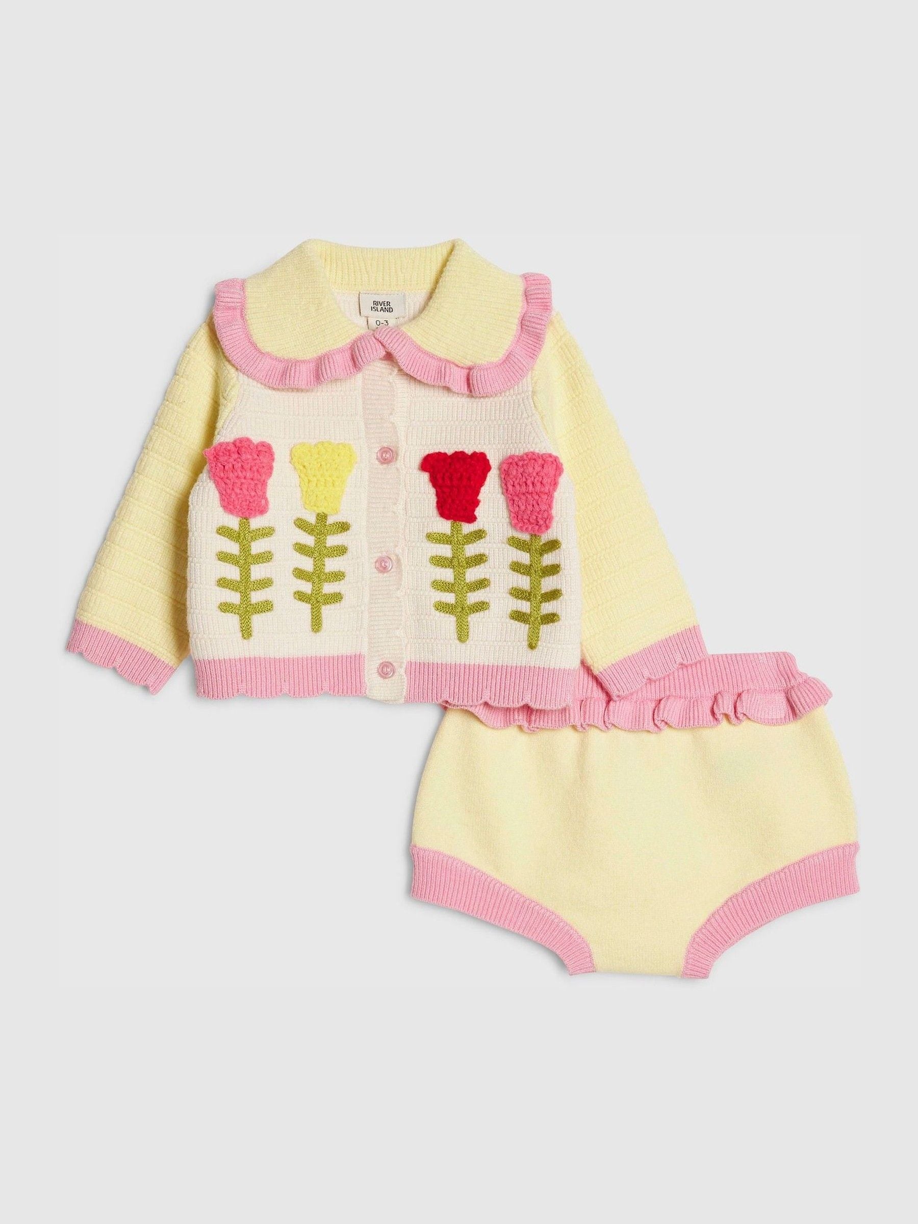 Dsiney Kidz - River Island Yellow Tulip Knitted Bloomer Set image 1