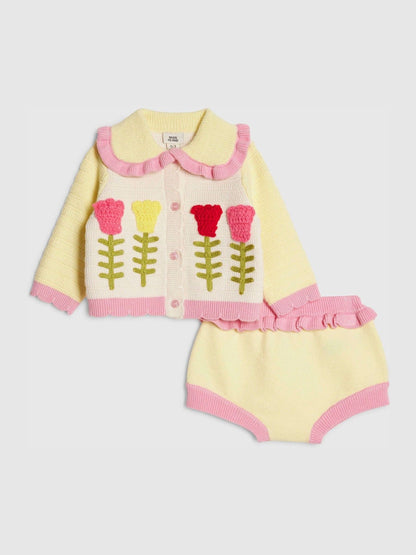 Dsiney Kidz - River Island Yellow Tulip Knitted Bloomer Set image 1