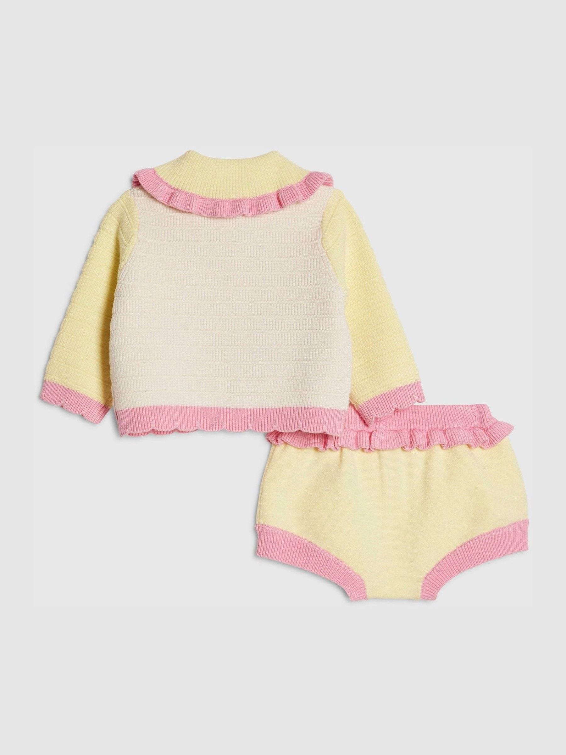 Dsiney Kidz - River Island Yellow Tulip Knitted Bloomer Set image 2