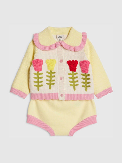 Dsiney Kidz - River Island Yellow Tulip Knitted Bloomer Set image 3