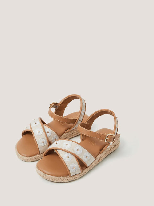 Monsoon Natural Floral Espadrille Wedge Sandals image 1