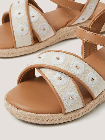 Monsoon Natural Floral Espadrille Wedge Sandals image 3