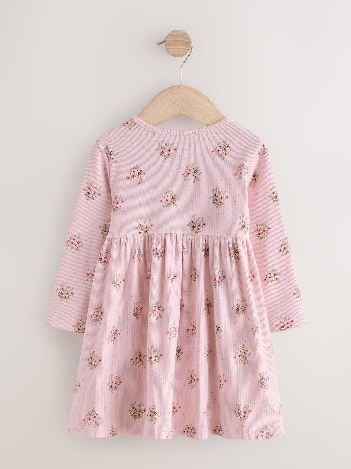 Dsiney Kidz - Pink Floral Long Sleeve Ribbed Dress (3mths-7yrs) image 6