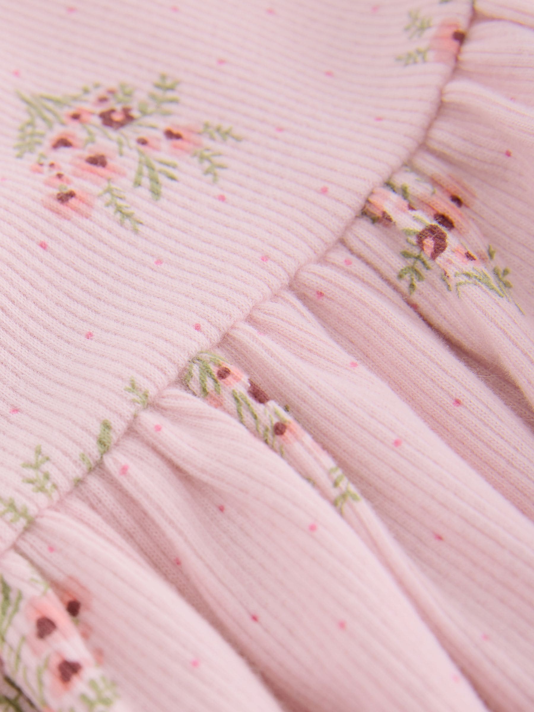 Dsiney Kidz - Pink Floral Long Sleeve Ribbed Dress (3mths-7yrs) image 7