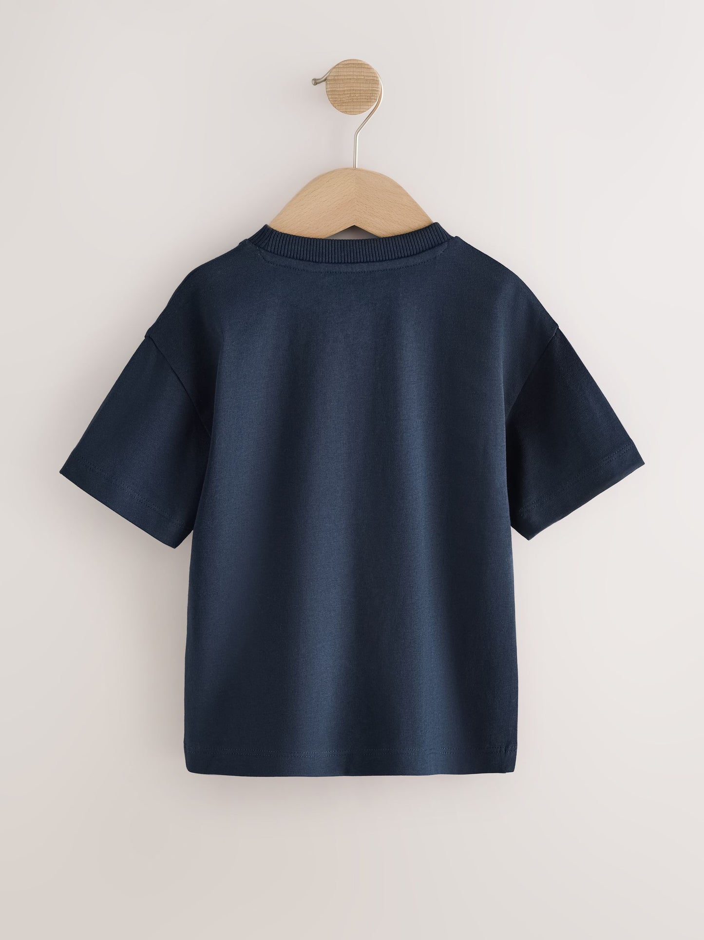 Navy Short Sleeve Football Slogan T-Shirt (3mths-7yrs) image 2