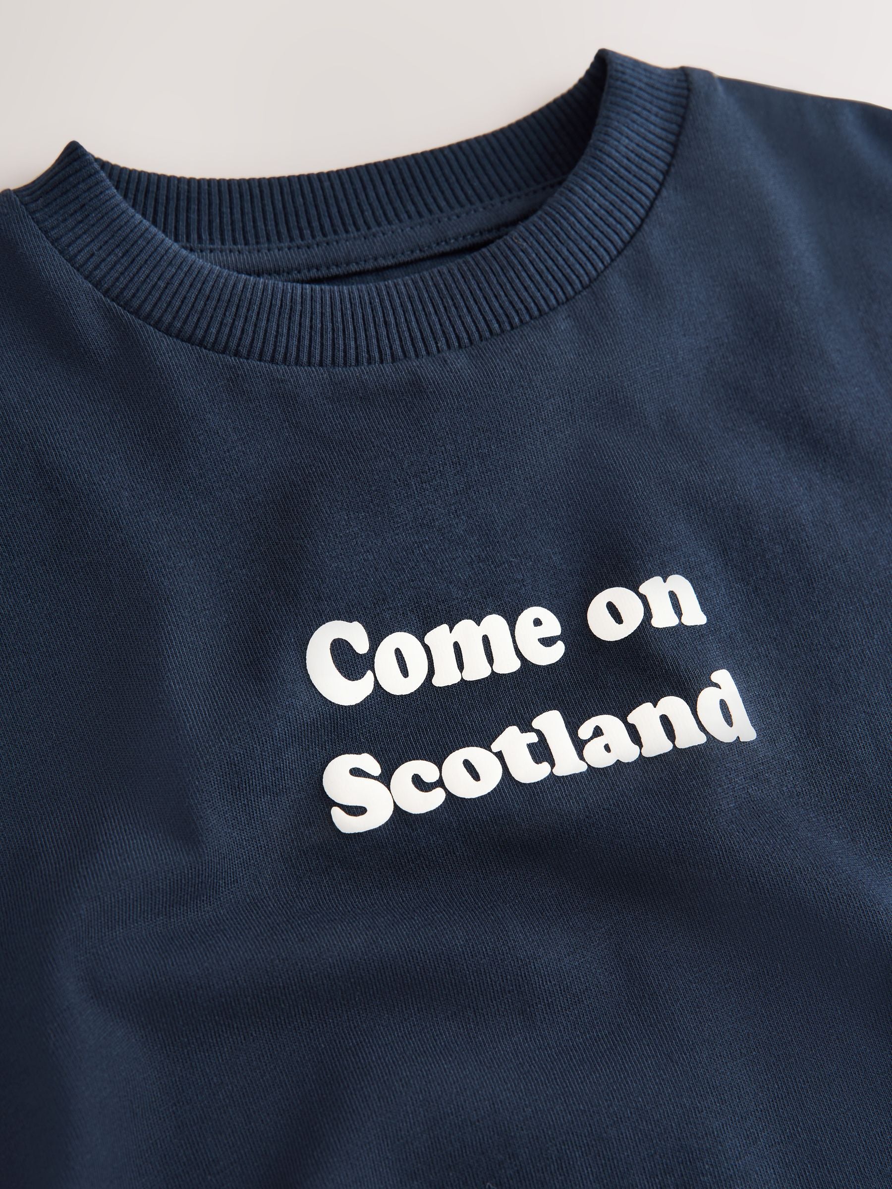 Navy Short Sleeve Football Slogan T-Shirt (3mths-7yrs) image 3