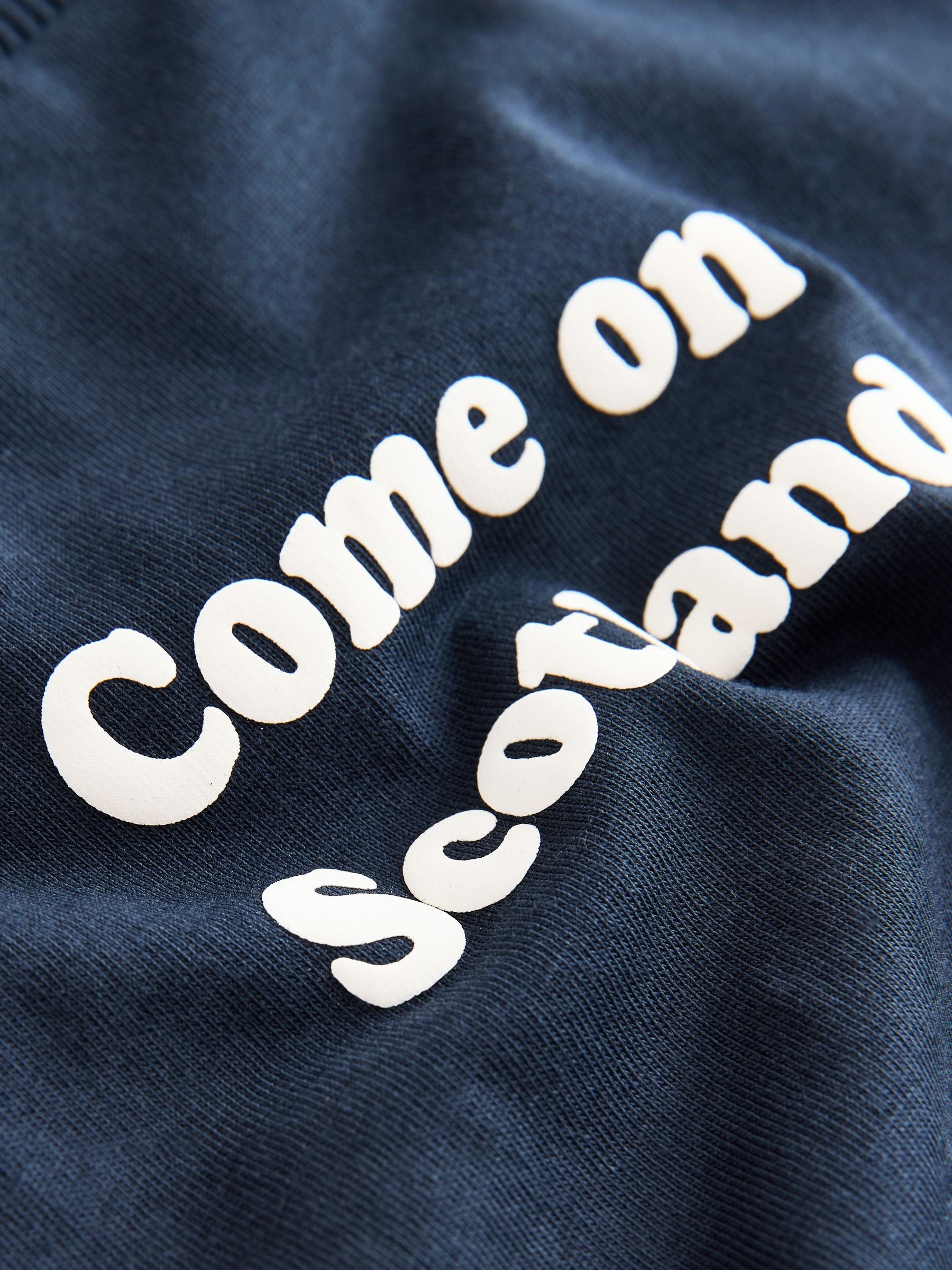 Navy Short Sleeve Football Slogan T-Shirt (3mths-7yrs) image 4
