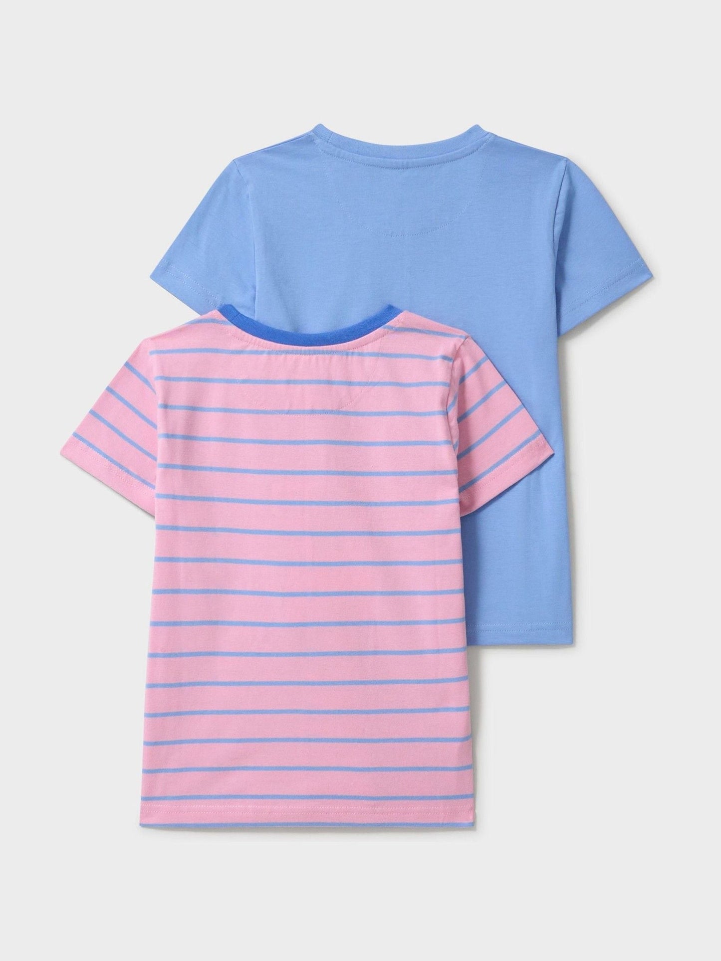 Dsiney Kidz - Crew Clothing Pink Plain & Stripe Crew T-Shirts 2 Pack image 2