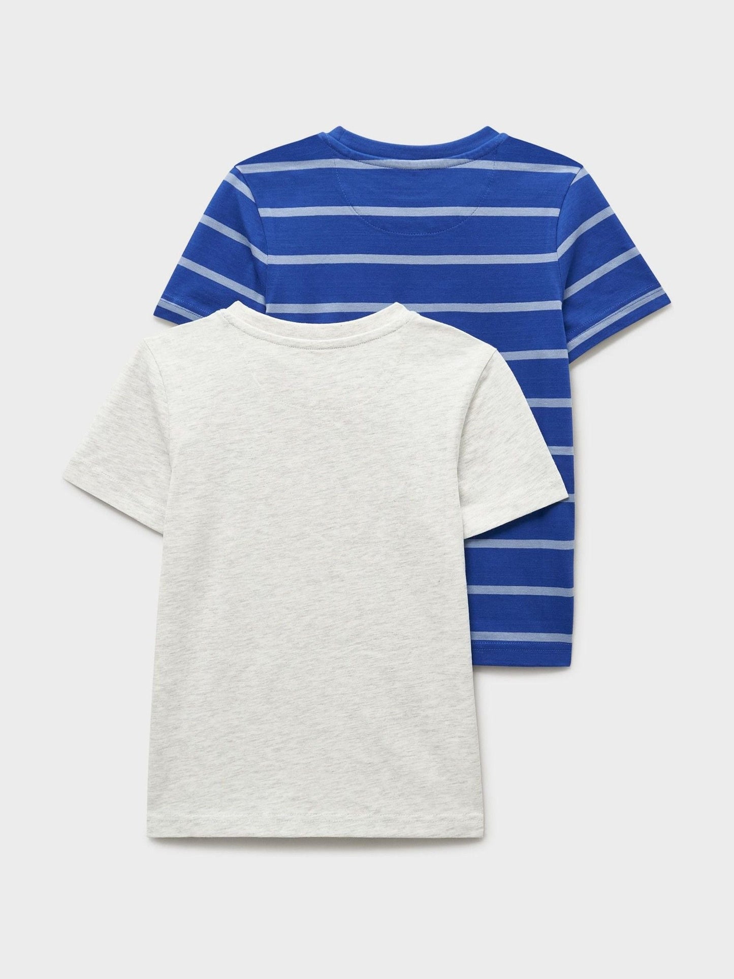 Dsiney Kidz - Crew Clothing Grey Stripe & Plain Classic T-Shirts 2 Pack image 2