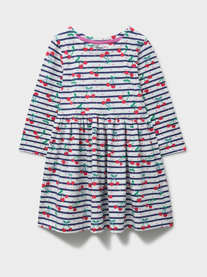 Crew Clothing Blue Classic Long Sleeve Striped Jersey Dress image 1