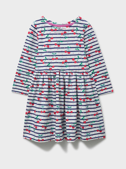 Dsiney Kidz - Crew Clothing Blue Classic Long Sleeve Striped Jersey Dress image 1