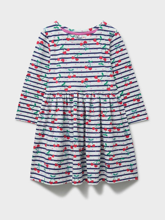 Crew Clothing Blue Classic Long Sleeve Striped Jersey Dress image 1
