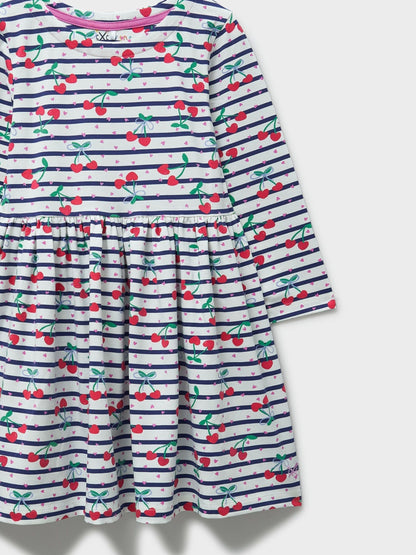 Crew Clothing Blue Classic Long Sleeve Striped Jersey Dress image 3