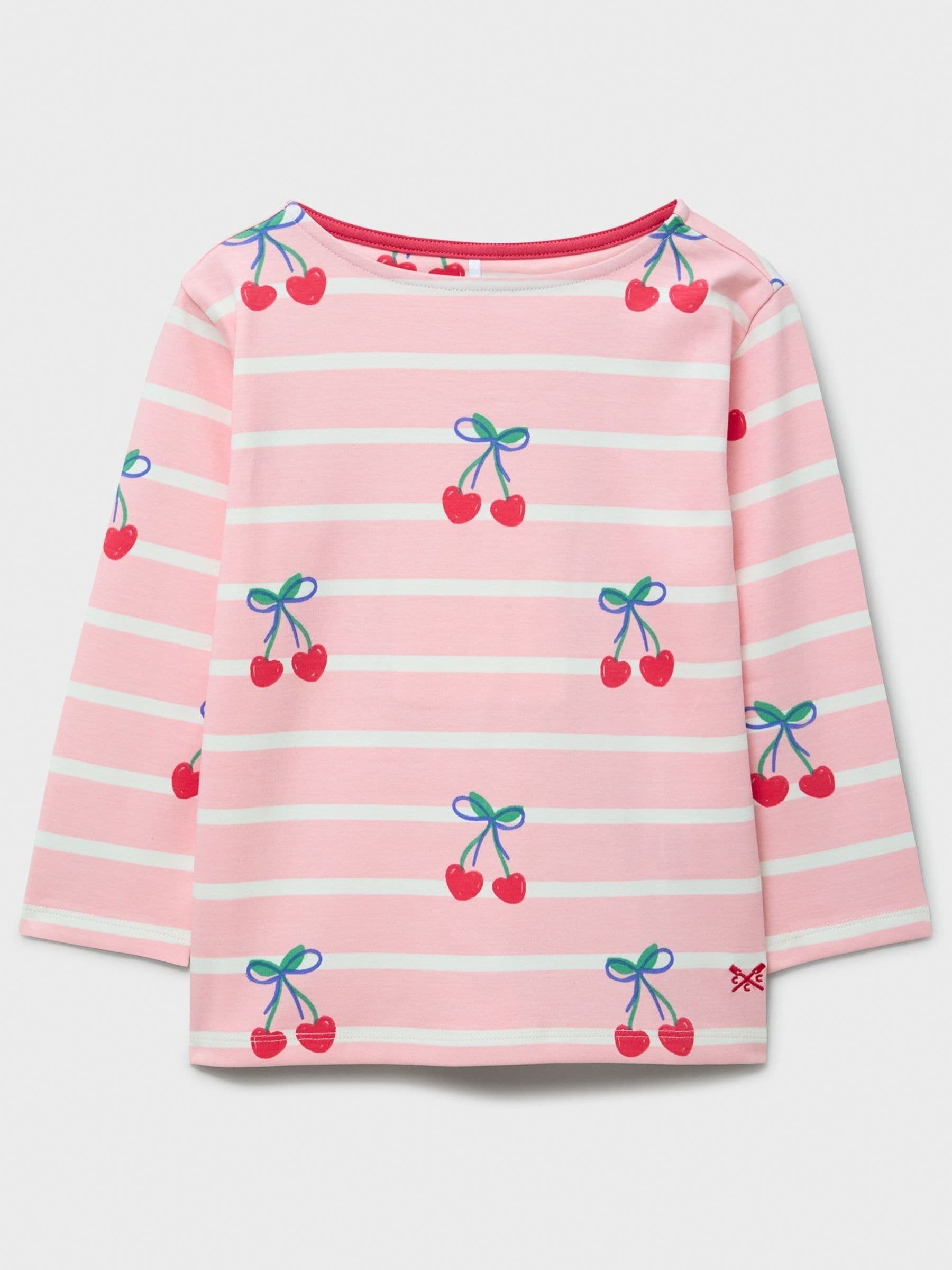 Dsiney Kidz - Crew Clothing Pink Breton Stripe Printed T-Shirt image 1