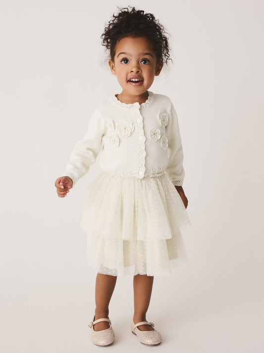 Dsiney Kidz - Ecru White Party Occasion Skirt Set (3mths-10yrs) image 1