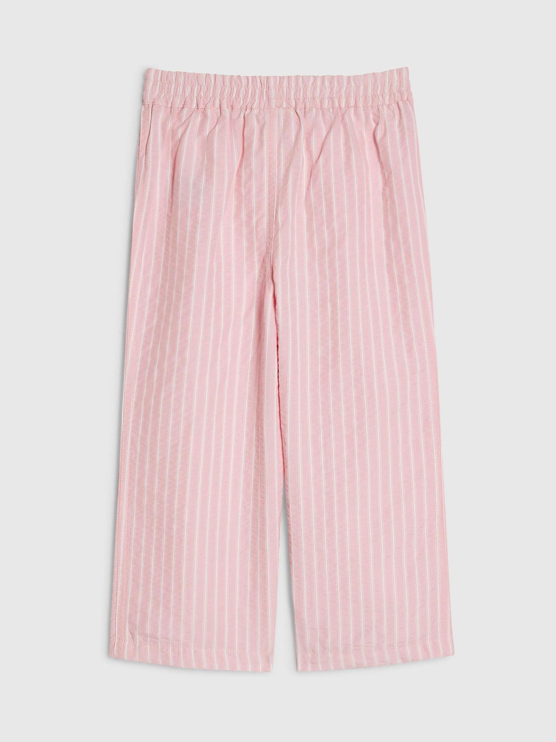 River Island Pink Stripe Denim Wide Leg Trousers image 2