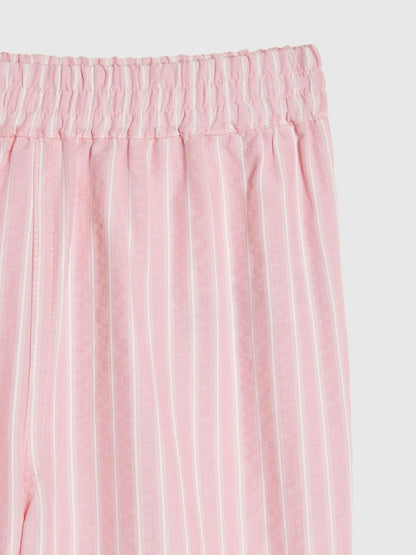 River Island Pink Stripe Denim Wide Leg Trousers image 3