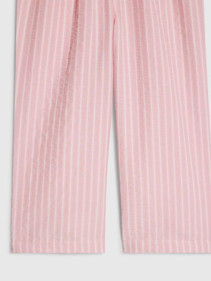 River Island Pink Stripe Denim Wide Leg Trousers image 4