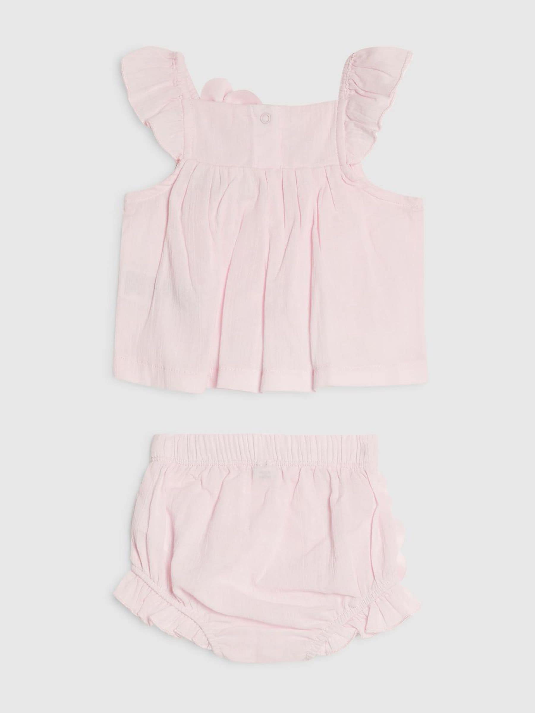 River Island Pink Flower Smock Top And Shorts Set image 2