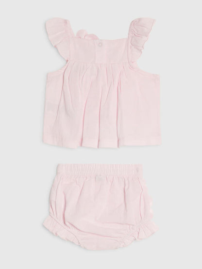 River Island Pink Flower Smock Top And Shorts Set image 2