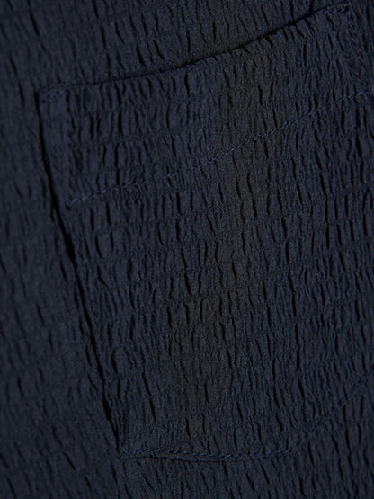 River Island Navy Textured Revere Shirt & Shorts Set image 4