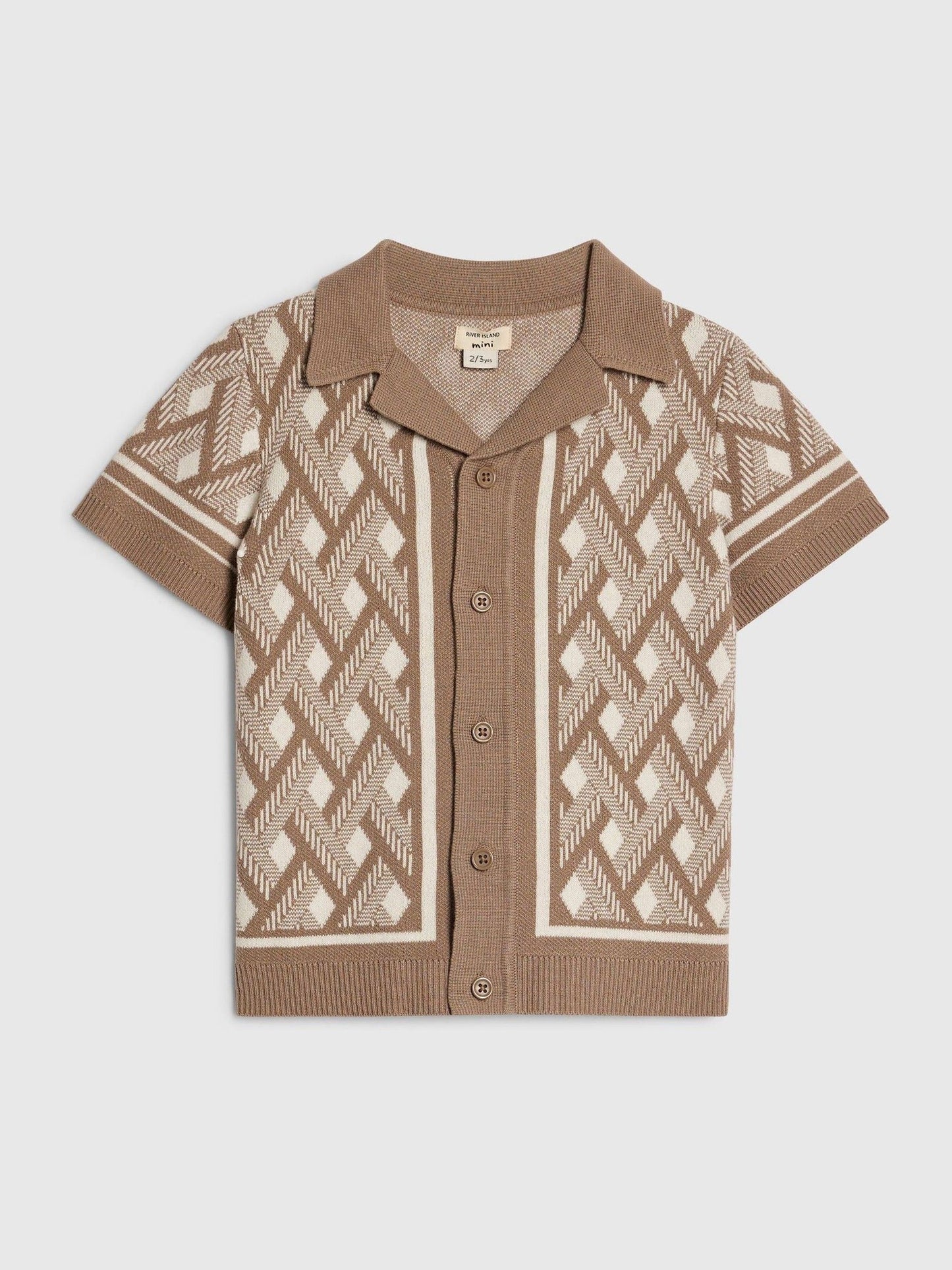 Dsiney Kidz - River Island Natural Geo Print Knitted Shirt image 1
