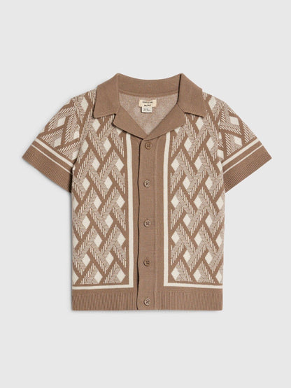 Dsiney Kidz - River Island Natural Geo Print Knitted Shirt image 1