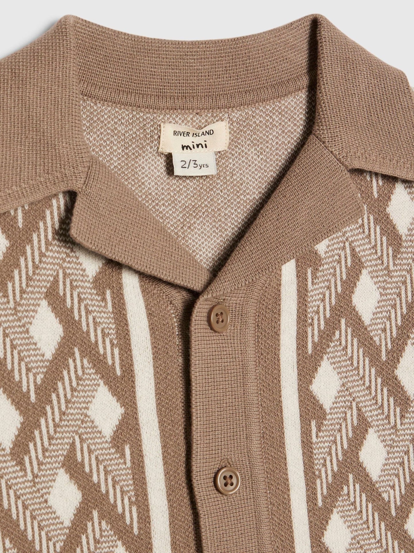 Dsiney Kidz - River Island Natural Geo Print Knitted Shirt image 3