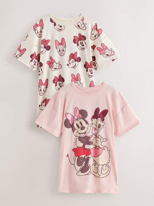 Pink/White Minnie Nighties 2 Pack (2-14yrs) - image 1