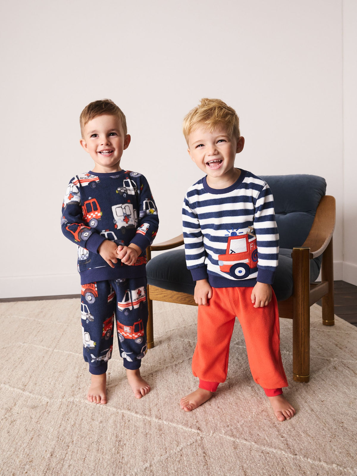 Navy Emergency Vehicles Cosy Fleece Pyjamas 2 Pack (12mths-8yrs) - image 1