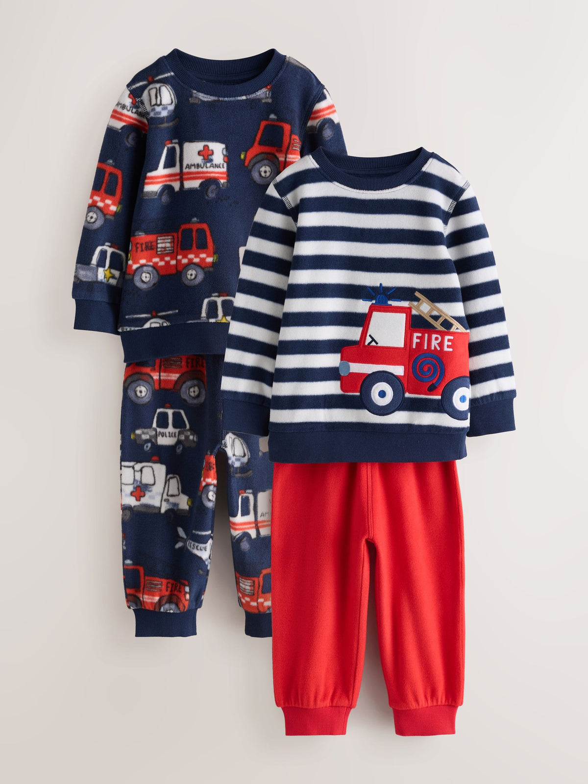Navy Emergency Vehicles Cosy Fleece Pyjamas 2 Pack (12mths-8yrs) - image 4
