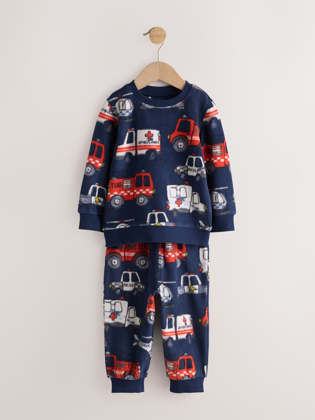Navy Emergency Vehicles Cosy Fleece Pyjamas 2 Pack (12mths-8yrs) - image 6