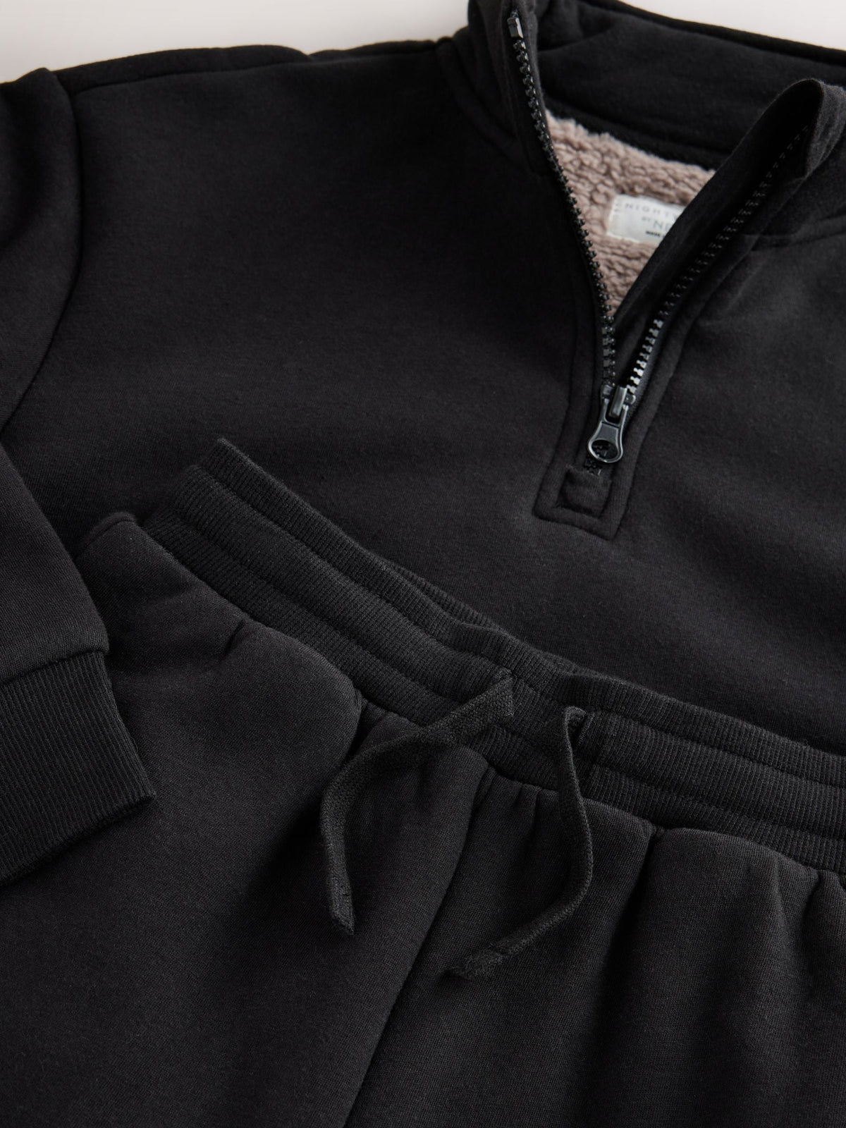 Black Zip Neck Lounge Joggers Set (3-16yrs) - image 3
