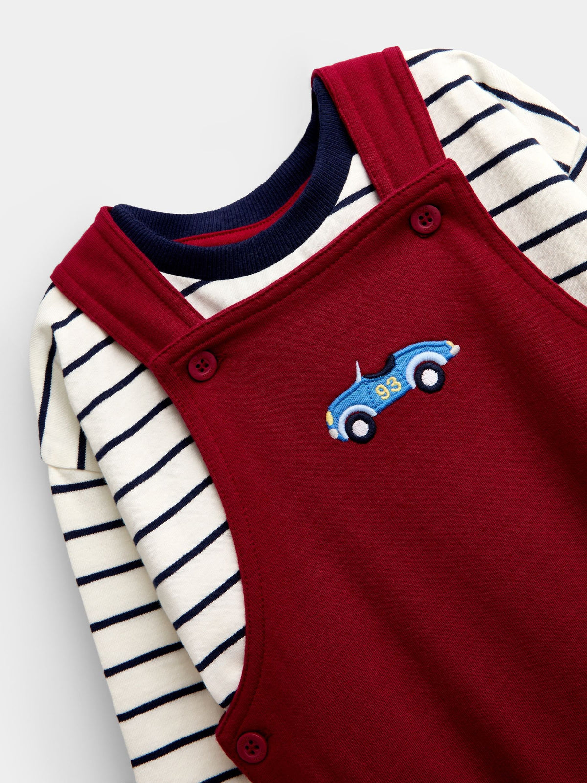 JoJo Maman Bébé Red Car 2-Piece Dungarees & Top Set - image 7