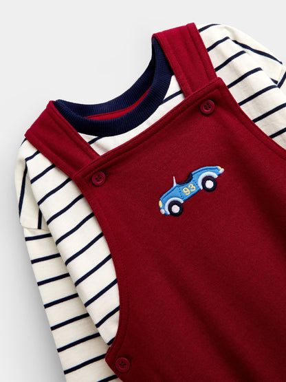 JoJo Maman Bébé Red Car 2-Piece Dungarees & Top Set - image 7