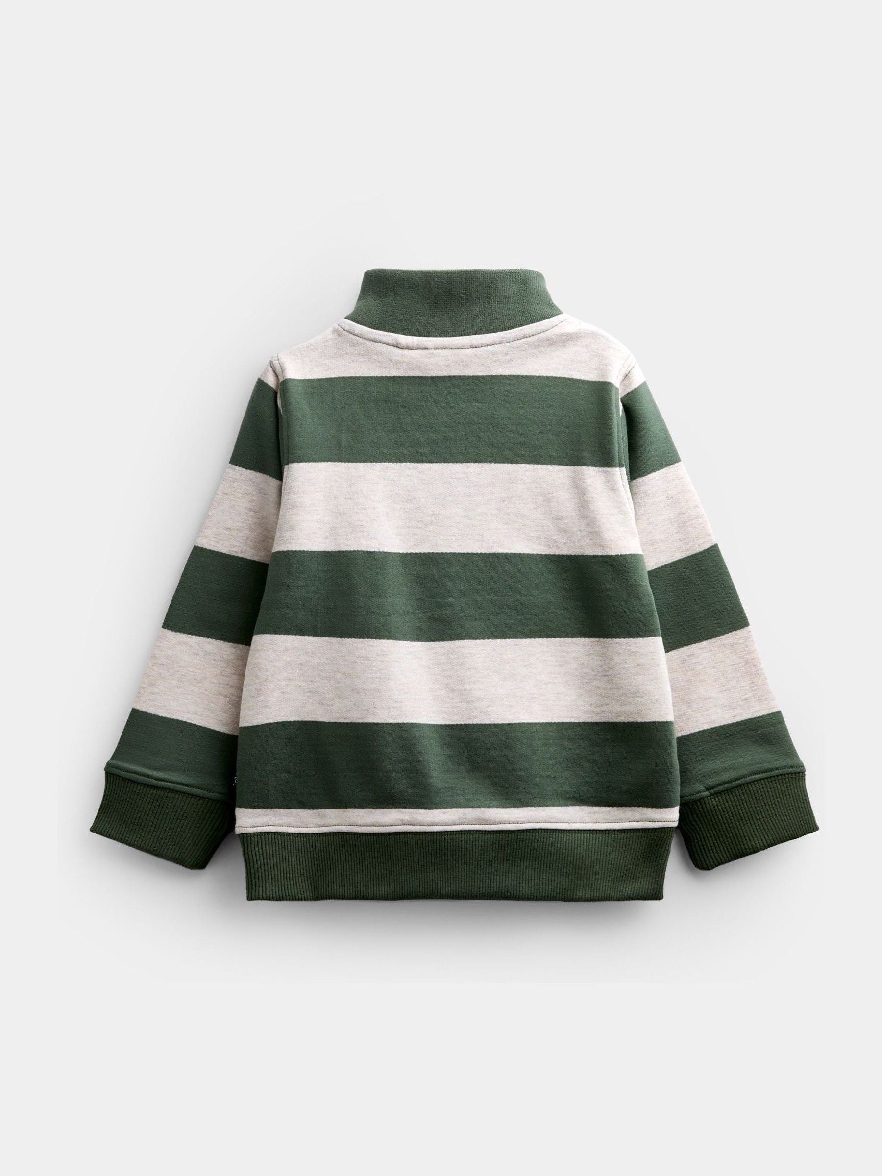 Dsiney Kidz - JoJo Maman Bébé Khaki Green Tractor Embroidered Half Zip Sweatshirt image 3