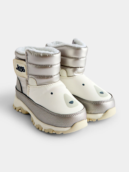 JoJo Maman Bébé Silver Polar Bear Cosy Snow Boots - image 1
