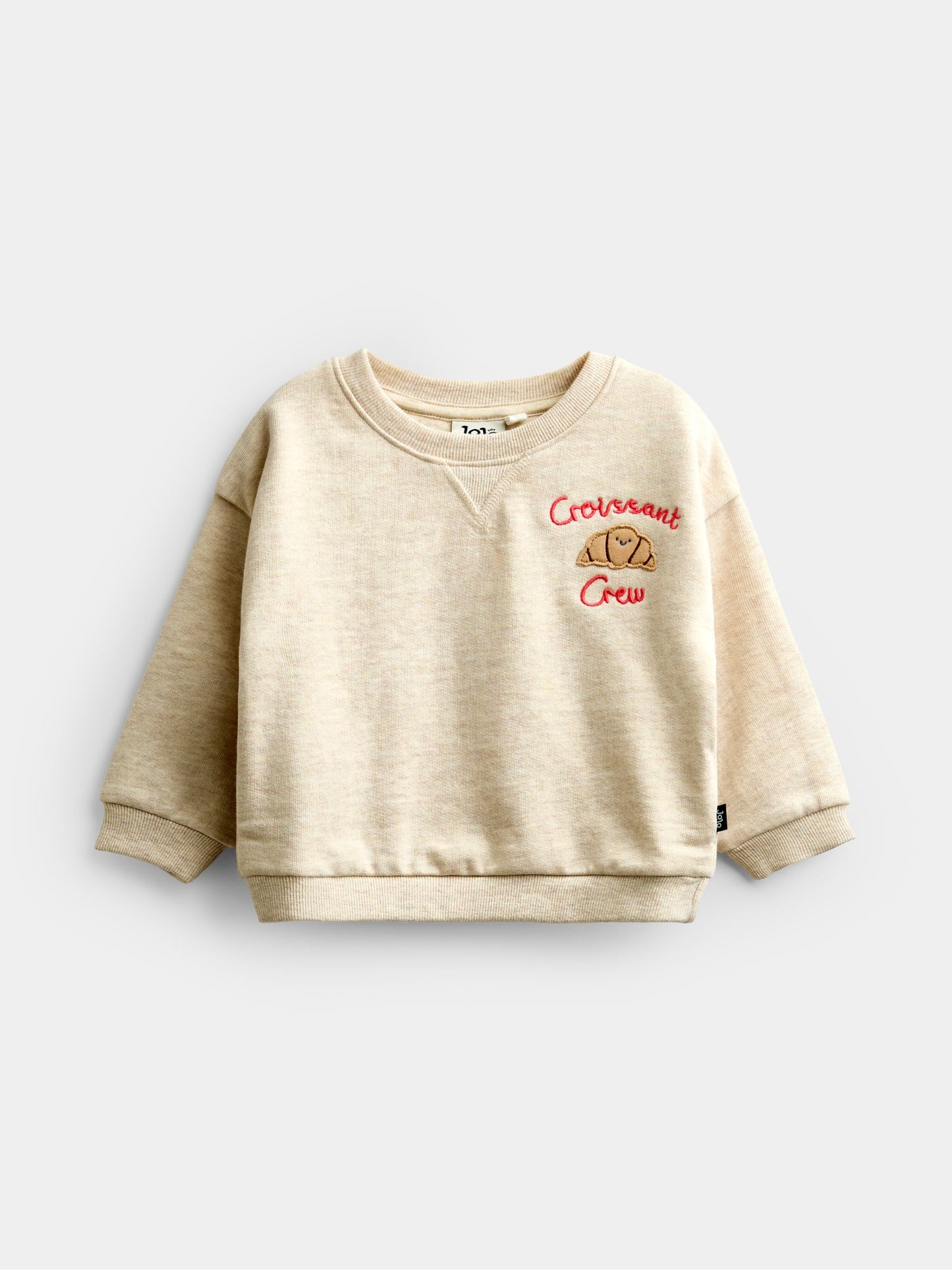 Dsiney Kidz - JoJo Maman Bébé Oatmeal Croissant Appliqué Sweatshirt & Jogger Set image 2