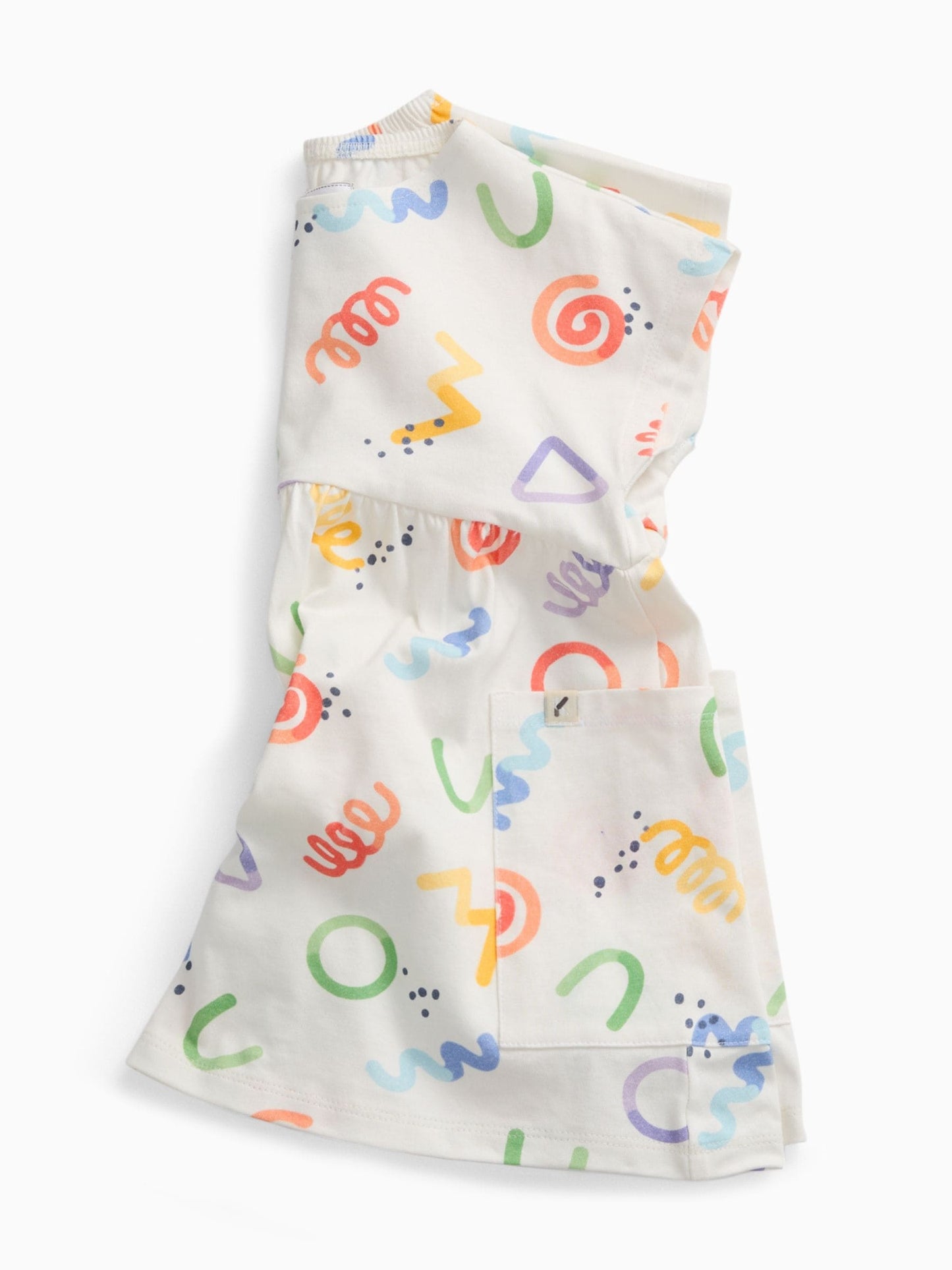 KIDLY by MORI Cream All Over Print Soft Cotton Jersey Dress image 5