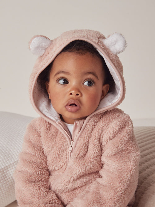 The White Company Pink Fleece Romper image 1