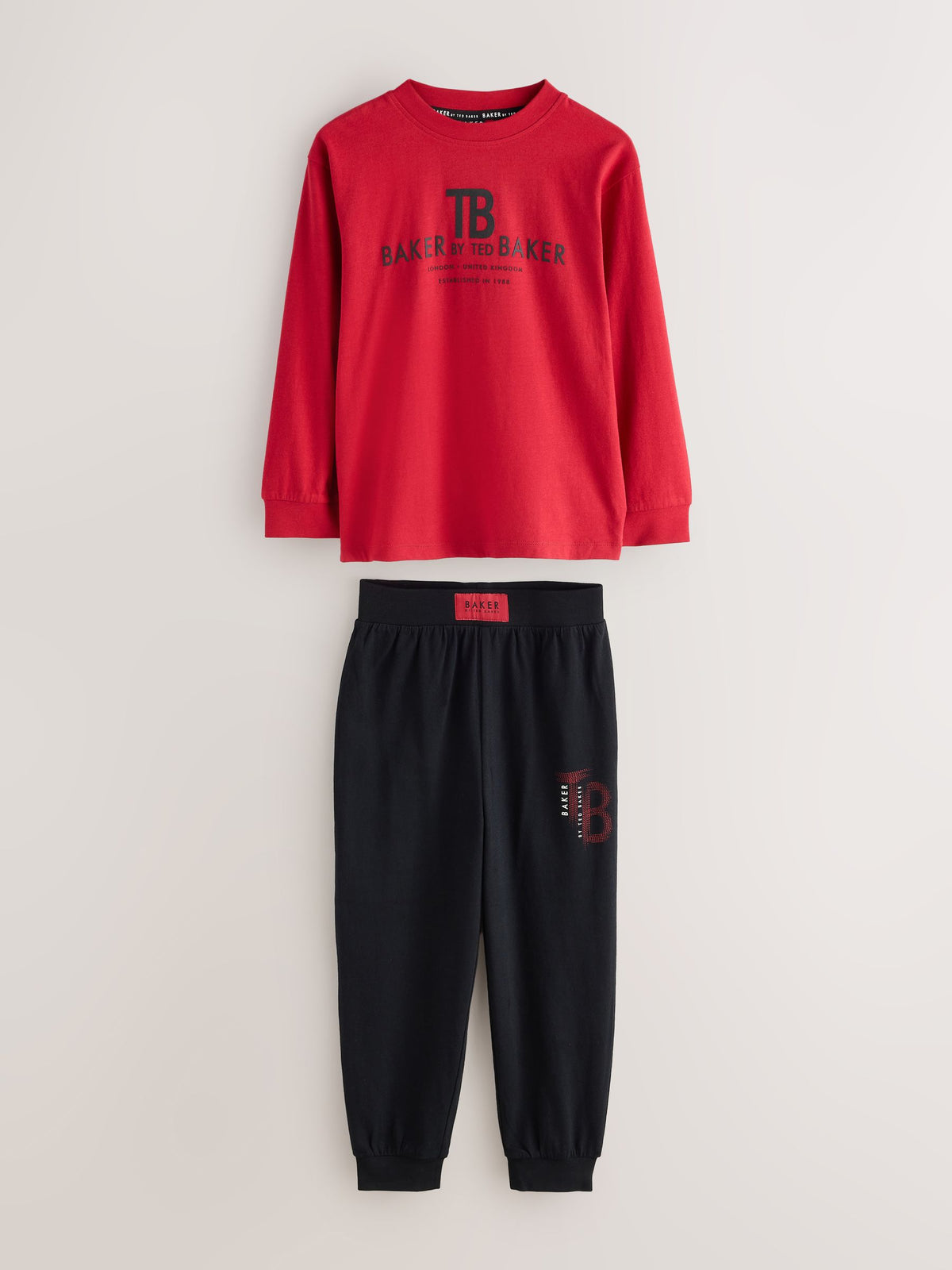 Baker by Ted Baker Red/Black/Grey Marl Long Sleeve Pyjamas 2 Pack - image 2