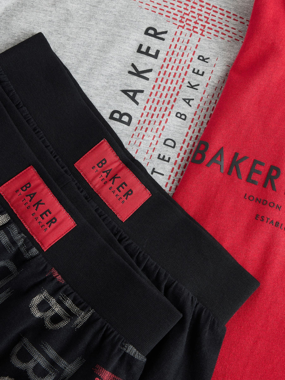Baker by Ted Baker Red/Black/Grey Marl Long Sleeve Pyjamas 2 Pack - image 6