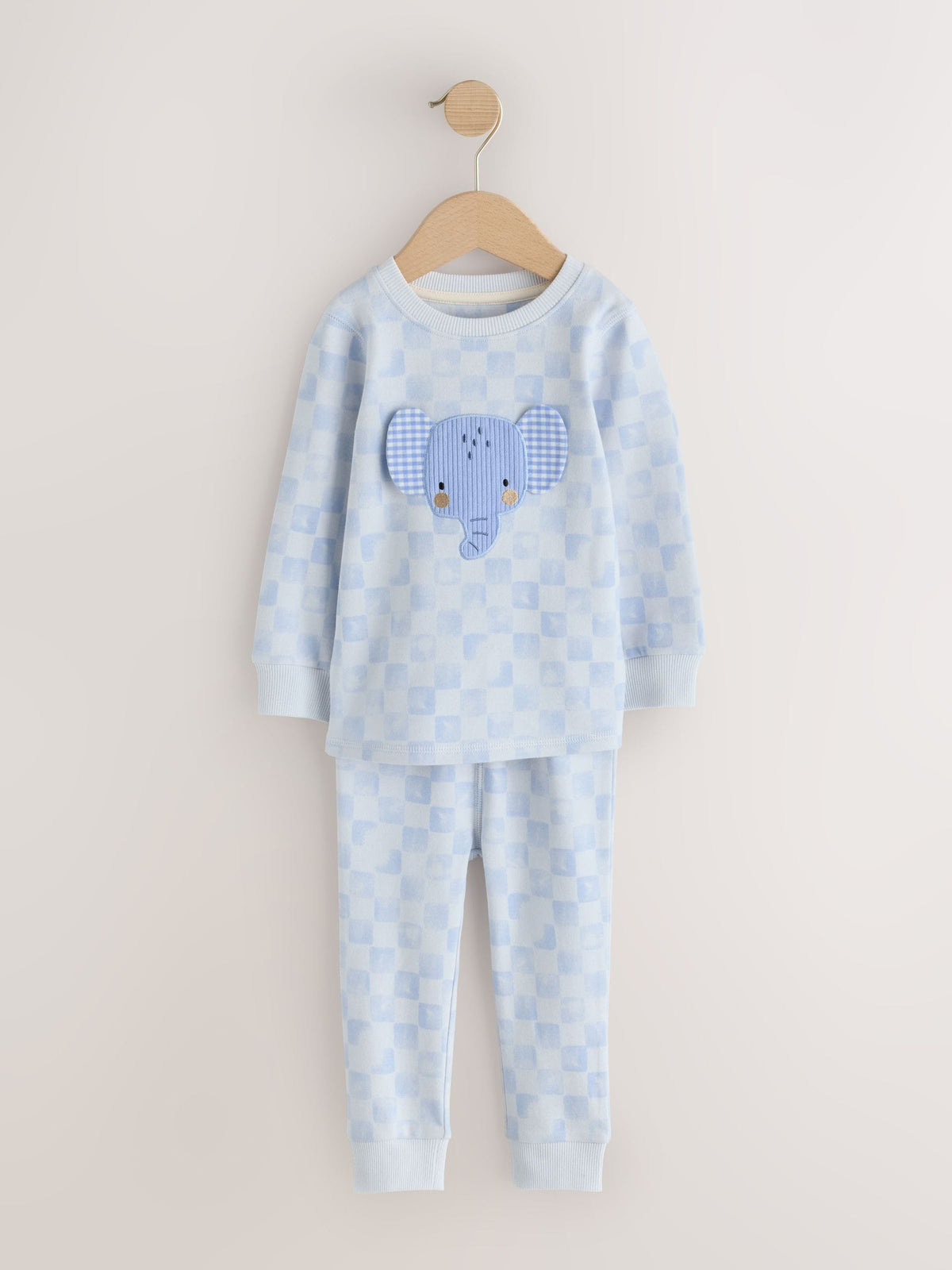 Blue/White Elephant Snuggle Pyjamas 3 Pack (9mths-10yrs) - image 2
