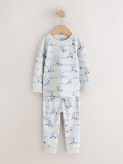 Blue/White Elephant Snuggle Pyjamas 3 Pack (9mths-10yrs) - image 4