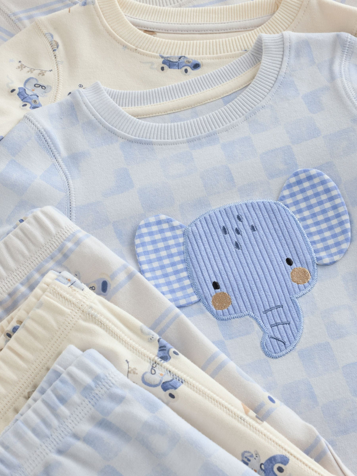 Blue/White Elephant Snuggle Pyjamas 3 Pack (9mths-10yrs) - image 6