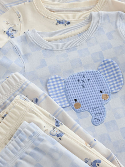 Blue/White Elephant Snuggle Pyjamas 3 Pack (9mths-10yrs) - image 6