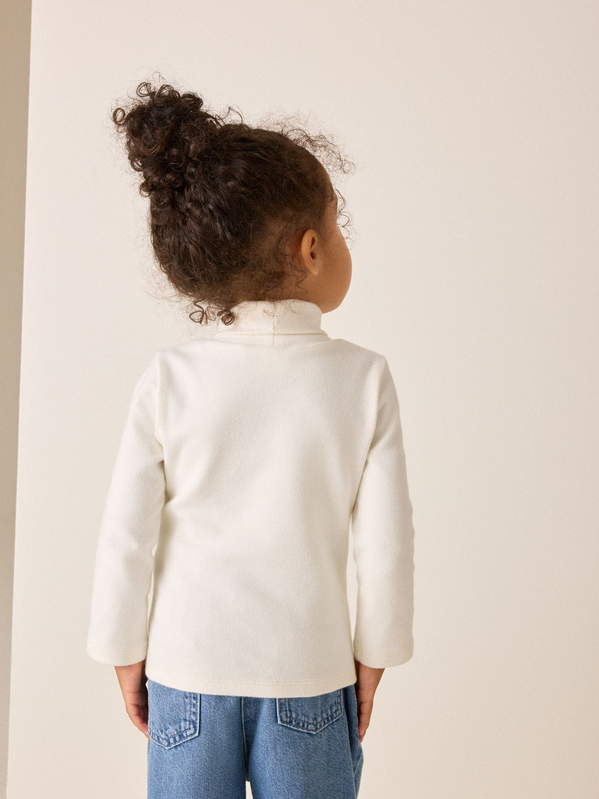 Cream Long Sleeve Roll Neck Top (3mths-7yrs) - image 2