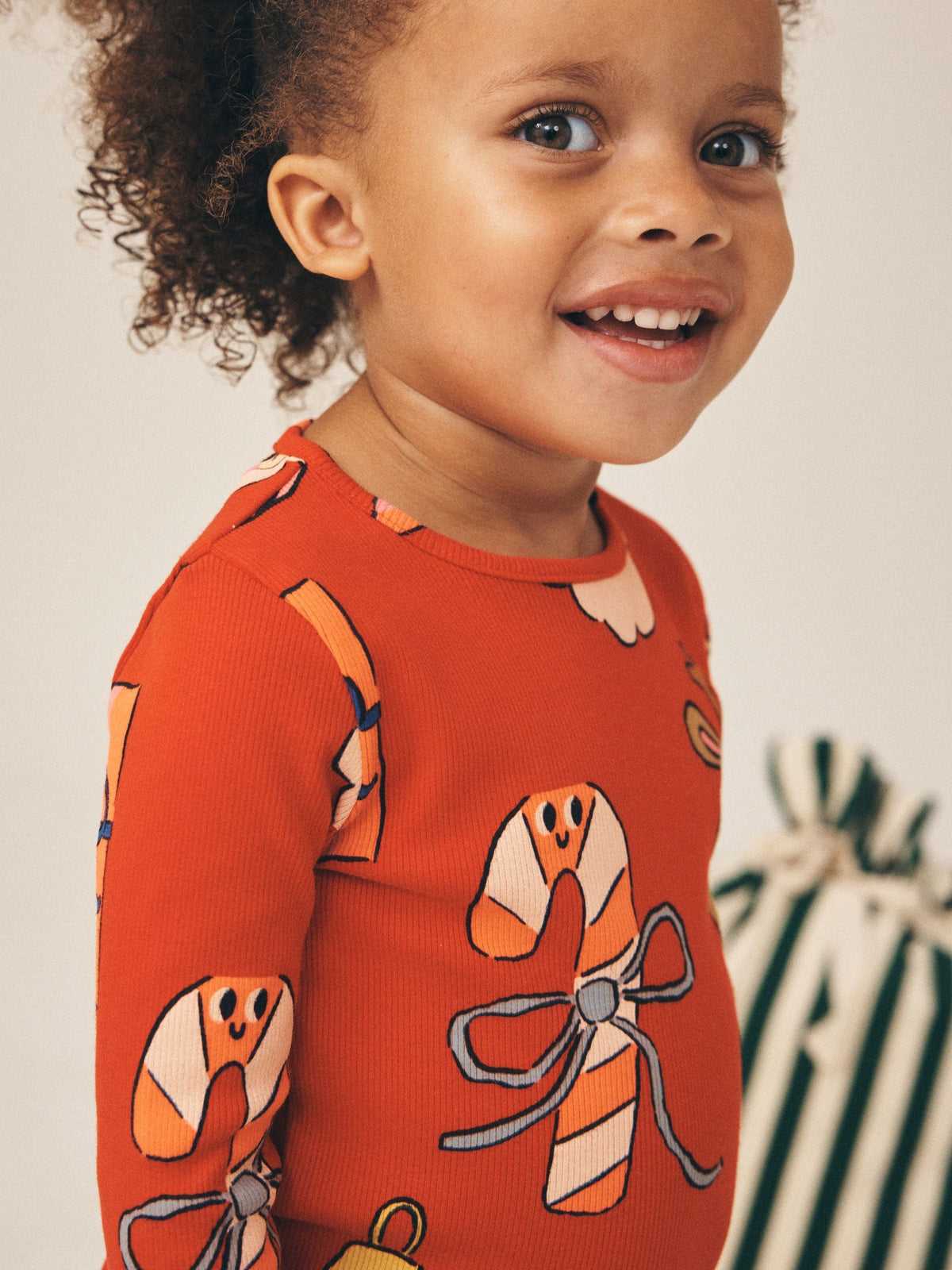 Christmas Red Long Sleeve Ribbed Top (3mths-7yrs) - image 2